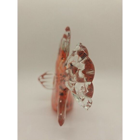 Vintage Art Glass Fish Red Orange Swirl w/ Gold Flecks Hone Decor Accent - Picture 5 of 6